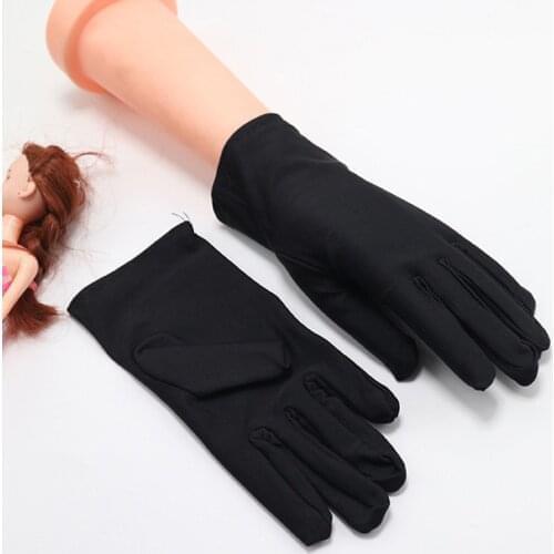 Women Sunscreen Gloves Elastic Solid Color Sun Protection Thin Short Gloves Skin Care UV-Proof Driving Gloves for Spring Autumn