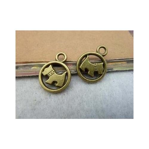 Zinc alloy pendant jewelry accessories diy handmade material charms dog is hanged15mm