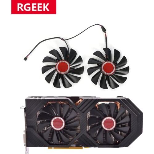 2pcs/set 95MM FDC10U12S9-C CF1010U12S CF9010H12S XFX RX580 GPU Cooler Fan For HIS RX 590 580 570 Graphics Card Cooling