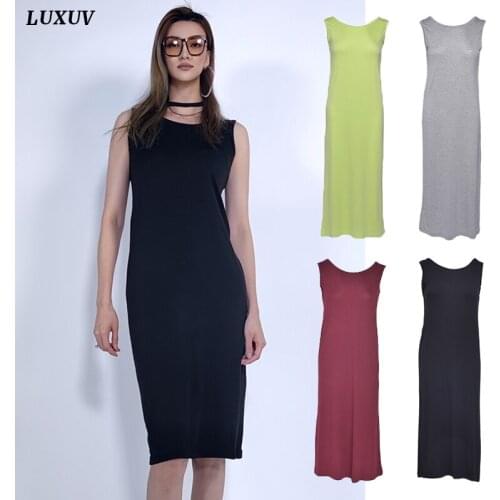 LUXUV Womens Dress Tank Clothing Traf Sexy Sundress Beach Harajuku Sleeveless Gothic Robe Night Sleepwear Elastic Underwear