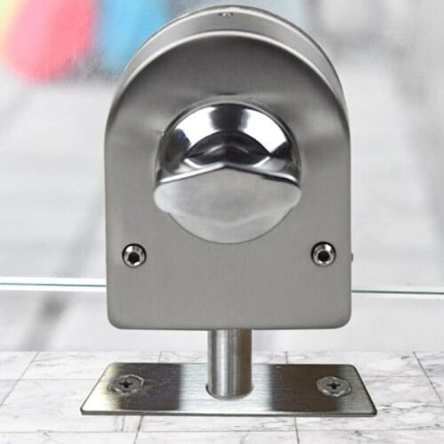 13MA Stainless Steel Glass Door Lock Floor Latch Lock Bolt Ground Lock for Bathroom Toilet Shop Glass Doors