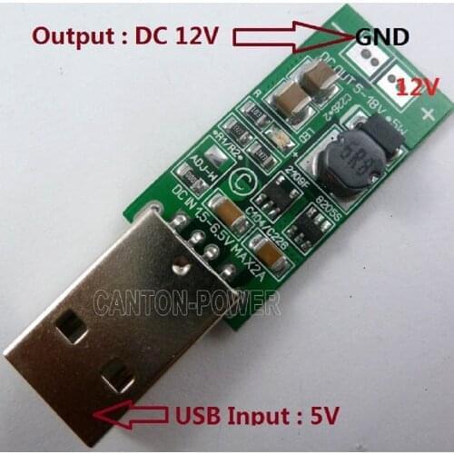 TB376 USB DC 5V to 12V DC-DC Boost Converter Step Up Module for Monitor Camera LED DVR
