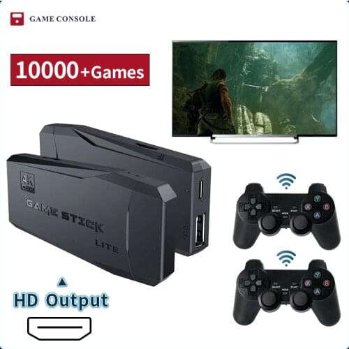 HD TV Output Video Game Consoles with 2 Wireless Game Controllers Built-in 10000 Games For PS1/GBA/MD/FC Built-in 10000 Games