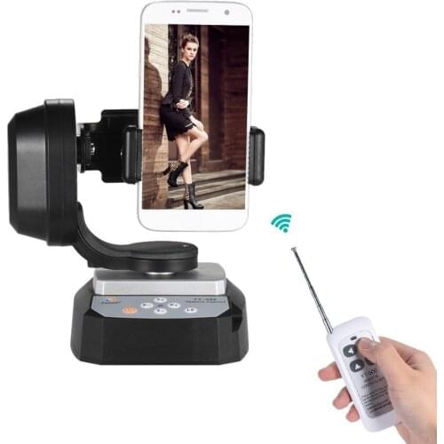 Mcoplus Remote Control Pan Tilt Automatic Motorized Rotating Video Tripod Head + Phone Holder for iPhone Smartphone GoPro Action
