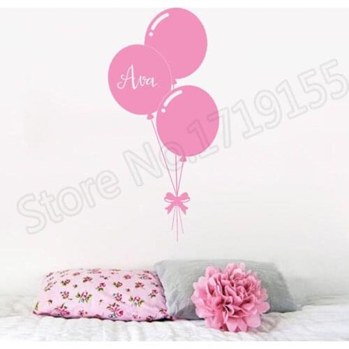 YOYOYU Wall Decal Custom Name Personalise Balloon Vinyl Wall Sticker Baby Girl Bedroom mural Art Interior Removable Decor ZW116
