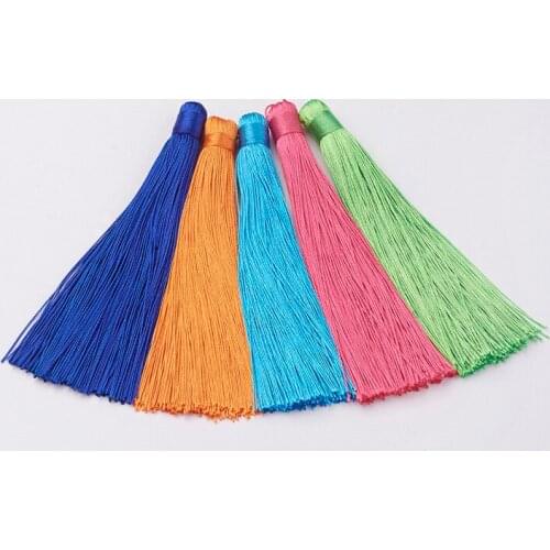 10 Strands 120x10mm Nylon Tassels Big Pendant Decorations Mixed Color For DIY Jewelry Accessories Finding Making Necklaces