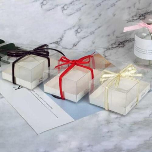 10Pcs Portable Transparent Cake Mousse Boxes Packaging Dessert Container