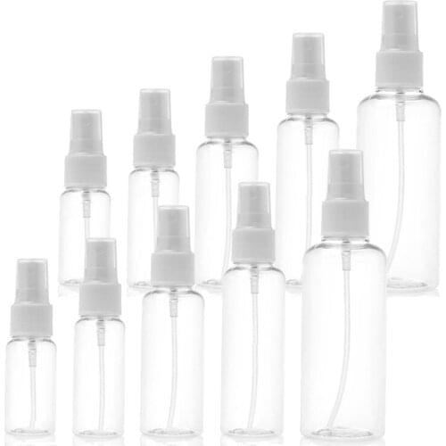 1000PCS Empty Refillable Spray Bottle 10ml 30ml 50ml 60ml 100ml Travel Transparent Plastic Perfume Atomizer