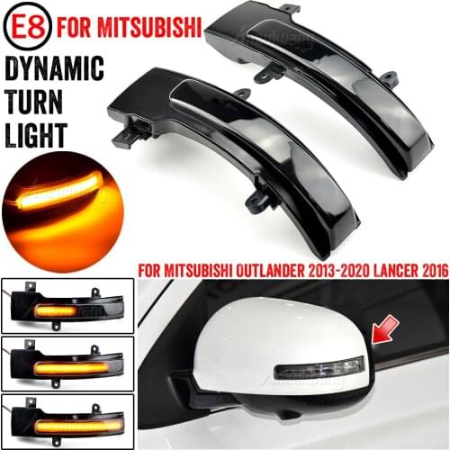 2 pieces For Mitsubishi Outlander 2013-2020 Lancer 2016 Dynamic LED Turn Signal Blinker Mirror flasher Light