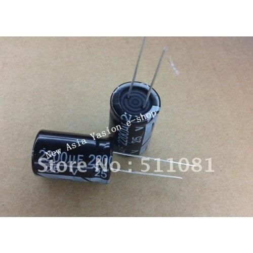 20pcs 25V2200UF 13*21mm 25V 2200UF 13*21 Electrolytic capacitor