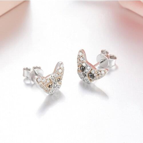 2018 Lastest Design Adorable Puppy Earrings 925 sterling silver Cute Fancy Dog pet Earrings pendientes plata de ley 925 mujer