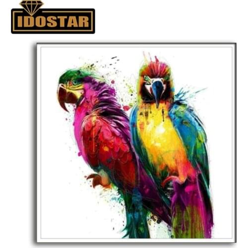 5D DIY full square / round diamond painting "Parrot" 3D diamond embroidery bird cross stitch mosaic animal home decoration