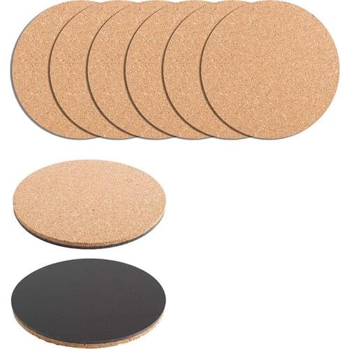 6 Pieces Cork Plant Mat Cork Pad Round Plate, Suitable For Placing Planter, Hot Platters, Coasters For Multiple Mugs
