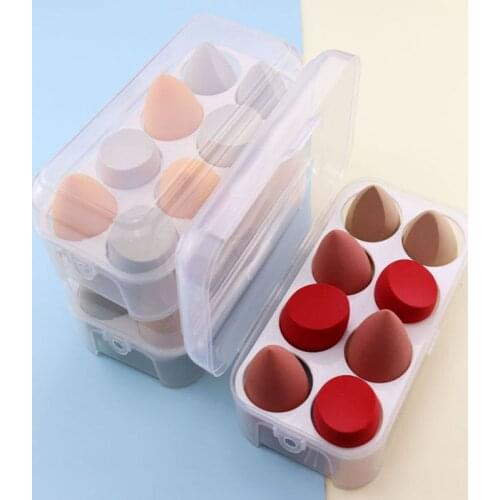 8pcs Face Makeup Puff Sponge Cosmetics Beauty Foundation Powders Blush Blender Set for Liquid Creams Wet and Dry Use Blending