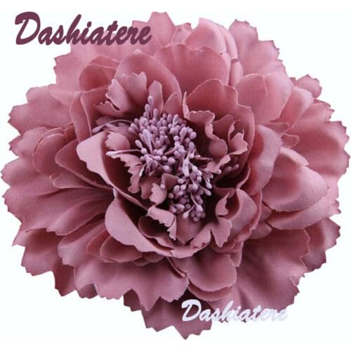 8pcs/lot Boho Fabric Flower Brooch Hairgrips Peony Hairclips Women Beach Hair Accessories Barrettes Vintage Pink Fascinator