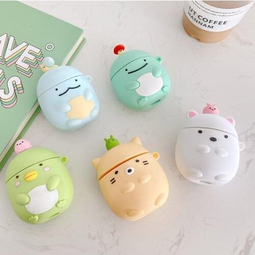 Blue green yellow white Chick Silicone Case for Airpods 1 2 Cartoon Cute Wireless Earphone Cover Charging Box