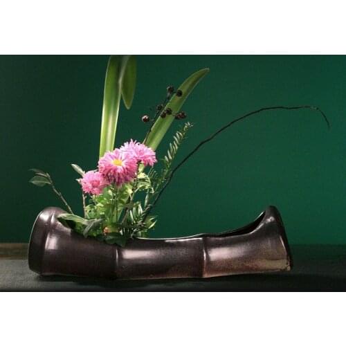 Flower path flower ware ceramic vase art flower arrangement ceramic flower pot tea house flower arrangement tray