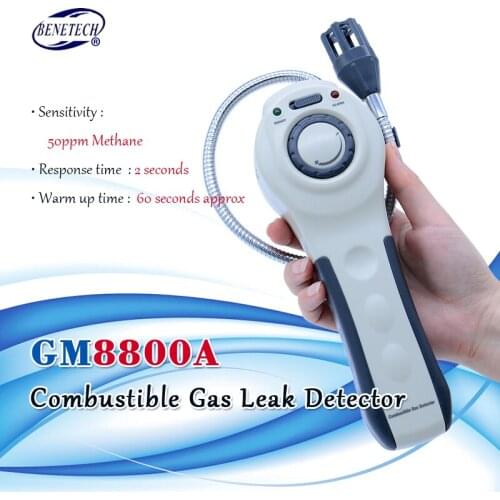 GM8800A Combustible Gas Detector Flammable Gas Leak Detector Alarm Air Quality Monitor Natural Methane Gas Analyzer Tester