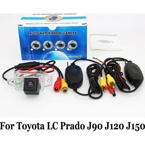 For Toyota Land Cruiser Prado (Spare Wheel On Door) / RCA Wire Or Wireless HD Wide Lens Angle CCD Night Vision Rear View Camera