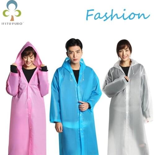 1Pcs Women Raincoat Men Rain Clothes covers Impermeable Rainwear Capa de chuva PVC Poncho Waterproof Hooded Rain Coat YJN