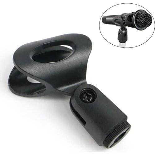Flexible Microphone Mic U-Shaped Clamp Clip Stand Accessories 3/8 Screw Plastic Clamp Clip Holder Mount Black for Studio Stage