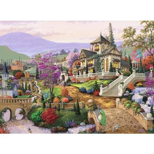 Mountain hut,Holiday Villa scenery Needlework Art 14CT Canvas Unprinted Handmade Embroidery Cross Stitch Kits DIY Home Decor