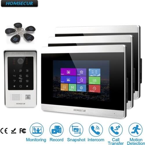 HOMSECUR 7" Hands-free Video Door Phone Intercom System+Password & ID Access BC091+BM715-S