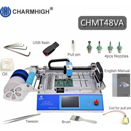 Best Sale! CHMT48VA Vision Camera Automatic Desktop Pick and Place Machine Updated from Charmhigh CHMT48V 110v / 220v