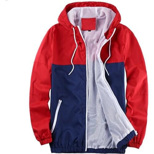 Spring and autumn mens jacket zipper hooded male jackets camouflage sports mesh breathable coat windbreaker outerwear overcoat