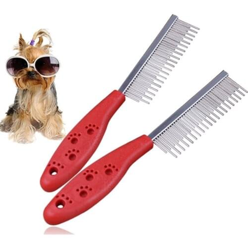 Stainless Steel Dog Comb Pet Hair Removal Shedding Pin Combs For Cat Dog Cleaning Grooming Tool