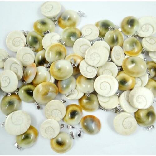 New Fashion Natural Shell Snail shape Charms Pendant necklace for women Jewelry Making jewelry DIY Findings 24Pcs Free shipping