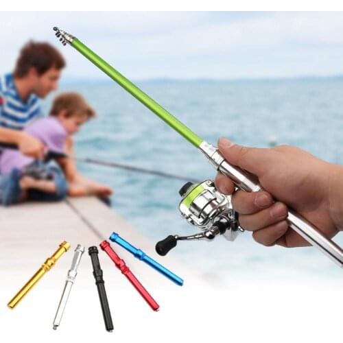 Portable Colorful Ultra Short Rocky Rod Sea Pole Fishing Rod Mini Detachable Telescopic Ice Raft Fish Pole Fishing Supplies