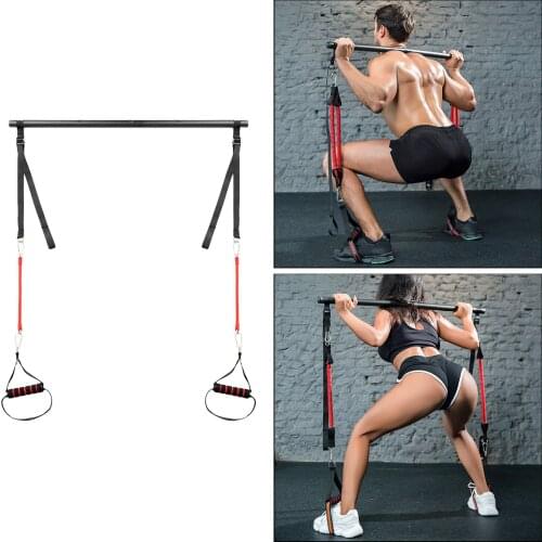 Portable Pilates Stick Muscle Toning Bar Kit with Resistance Bands