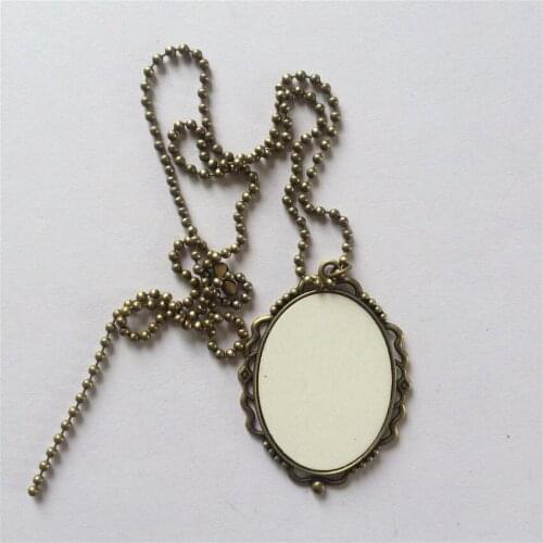 Blank necklaces pendants for sublimation for women men retro vintage necklace pendant for Thermal transfer printing diy blank