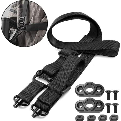 Single One/Two Point Rifle QD Sling with Stock Mount QDM Swivel Buckle Airsoft Gun Sling For AR 15 M4 Hunting and Equipment