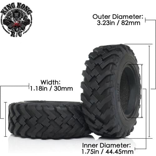 Kingkong RC 2pcs Rubber 1.75” Tire fit for 1/12 Soviet ZIS-151/CA30/Tamiya/6x6 R/C Truck D-E005