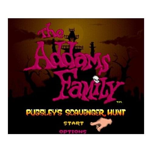 Addams Family, The - Pugsleys Scavenger Hunt 16 bit Big Gray Game Card For NTSC Game Player Drop Shipping