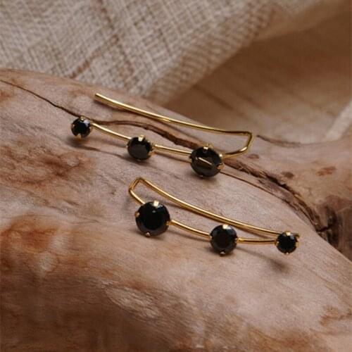 RUIYI Korean temperament water drill pierced single earring zircon design sense of personality Earrings (E1023)