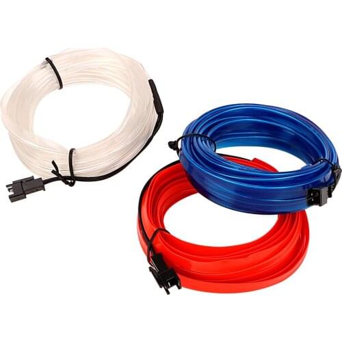 LEEPEE Light Strips Interior Decoration Flexible Neon EL Wire 3m Car 12V LED Cold lights Car styling Decorative Lamp