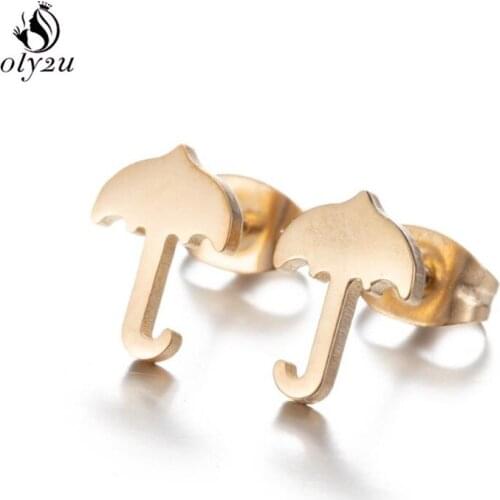 Unique Stainless Steel Geometric Earrings Women Pendientes Minimalist Cheap Game Umbrella Earring Small Creative Jewelry Gift