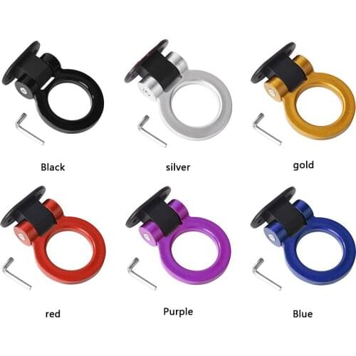 Universal ABS Car Trailer Hook Sticker Decoration Racing Ring Style Front Rear Bumper Decorative Car Exterior Accessories