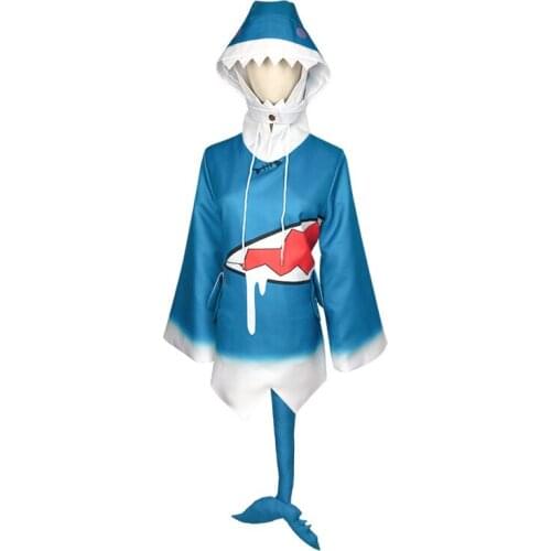 Vtuber ENG Gawr Gura Shark Costume Tail Anime Halloween Carnival Cosplay Costume Set