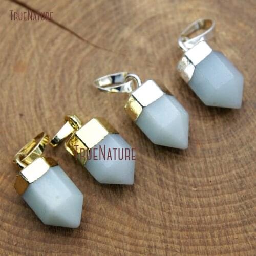 High Quality Design Hexagon Bullet Shape Pendant Gold Copper Cap Tiny Pencil Pendant For Necklace In 15*7 mm PM9779