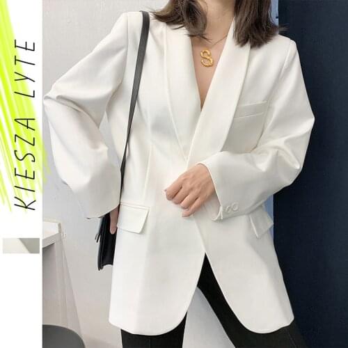 White Casual Blazer Jacket Female Spring 2021 New Loose Suit Jacket Outfit For Women Suit Coat Ladies Outerwear