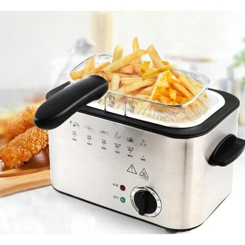 1.2L Stainless Steel Single tank Electric deep fryer smokeless French Fries Chicken grill multifunction MINI hotpot oven EU