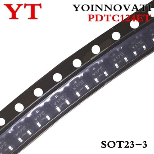 10pcs/lot PDTC124ET PDTC124 PDTC124E W17 SOT23-3 IC
