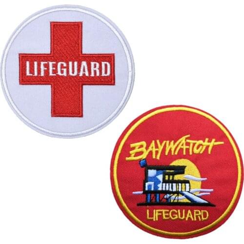 10 PCS Baywatch Lifeguard Embroidered iron on patch, TV Show Beach Jacket Jean Backpack Clothing Applique DIY