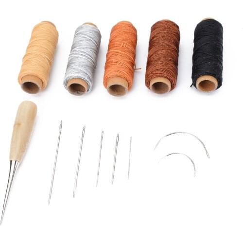 14pcs/set Leathercraft Tool Sets Hand Stitching Sewing Leather Craft Tool Sewing Saddle Groover Punch Tools for Leather Repair