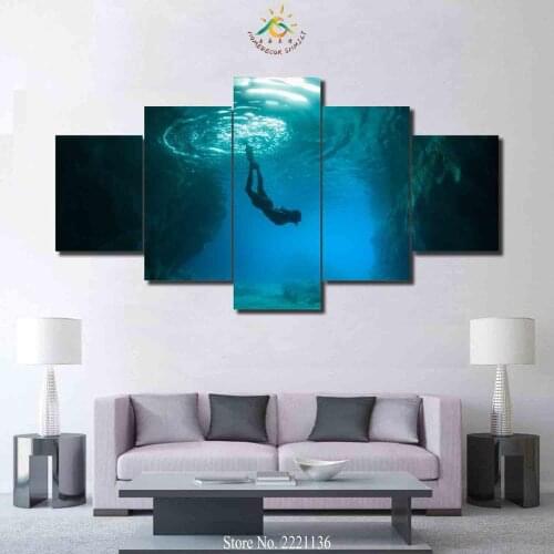 3-4-5 Pieces Underwater World Ccean Painting Wall Art Home Decorative HD Painting Printed Canvas Painting For Living Room