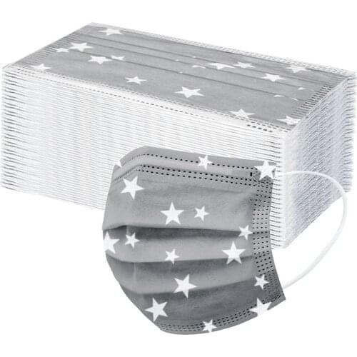 30/50pcs Childrens Mask Disposable Face Mask 3 Layer Non-woven Kid Fabric Filter EarLoop Mask Breathable Face Mouth Mask